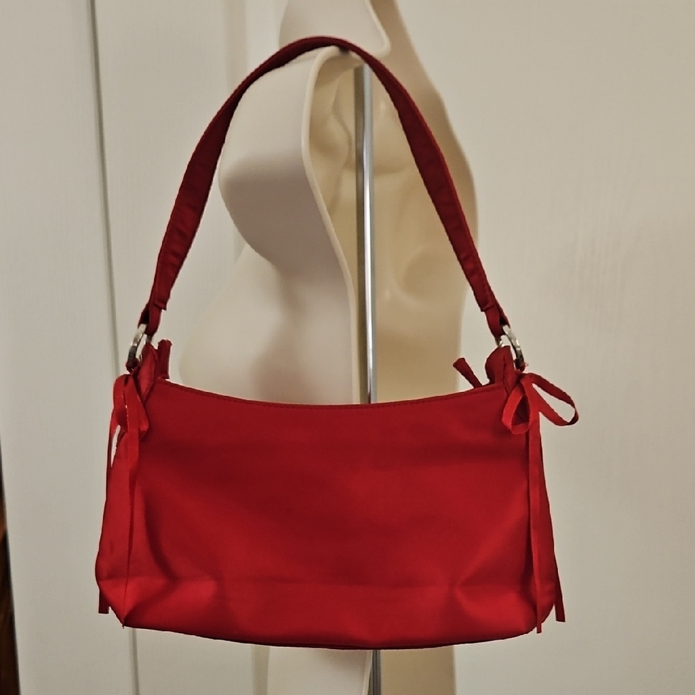 Bath & Body Works | Vintage Rare Y2K Red Satin Mini Shoulder Bag. Bows Details.